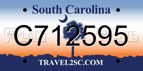 C712595 South Carolina License Plate