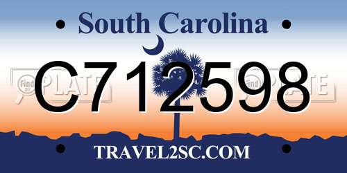 C712598 South Carolina License Plate