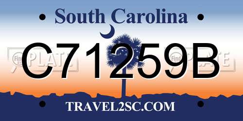 C71259B South Carolina License Plate