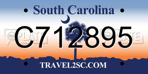 C712895 South Carolina License Plate