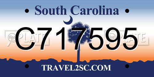 C717595 South Carolina License Plate