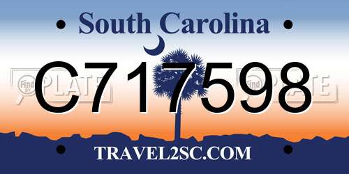C717598 South Carolina License Plate