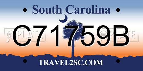 C71759B South Carolina License Plate