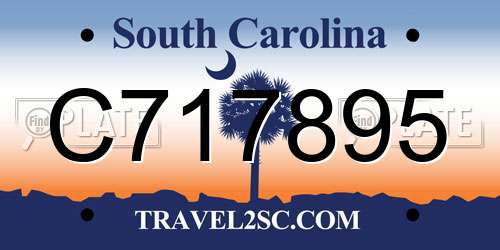 C717895 South Carolina License Plate