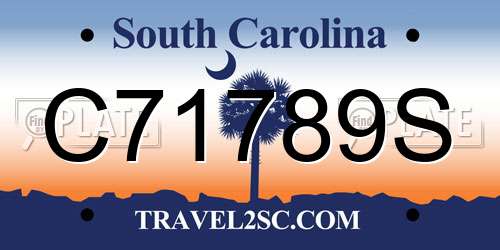 C71789S South Carolina License Plate