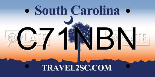 C71NBN South Carolina License Plate