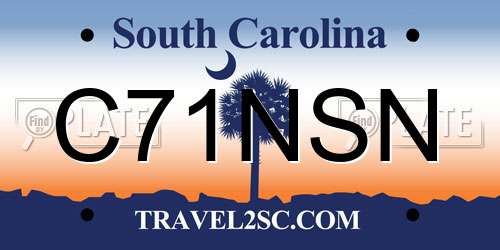 C71NSN South Carolina License Plate