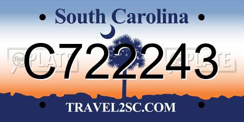 C722243 South Carolina License Plate