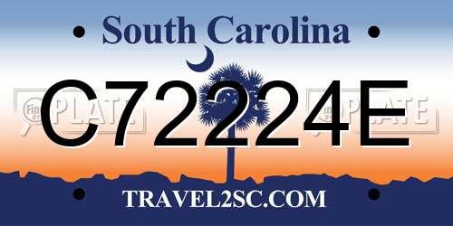 C72224E South Carolina License Plate