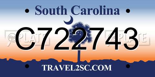 C722743 South Carolina License Plate