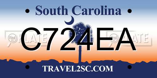 C724EA South Carolina License Plate