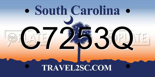 C7253Q South Carolina License Plate