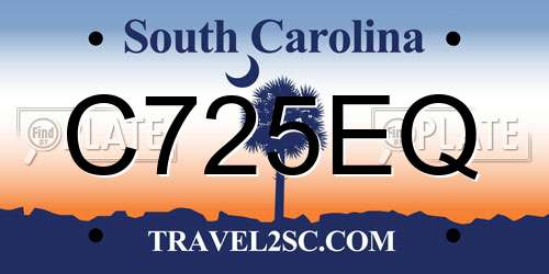 C725EQ South Carolina License Plate