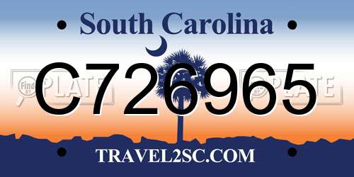 C726965 South Carolina License Plate