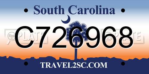 C726968 South Carolina License Plate