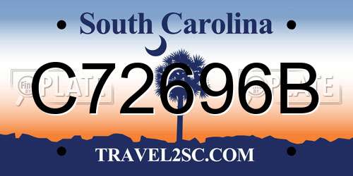 C72696B South Carolina License Plate