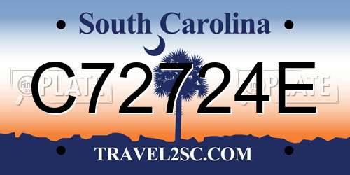 C72724E South Carolina License Plate