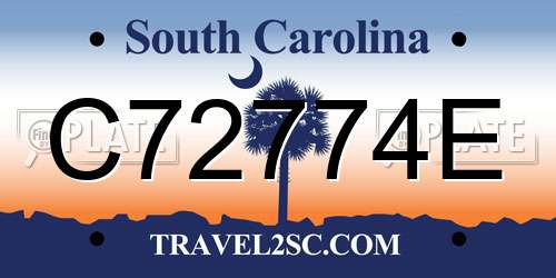 C72774E South Carolina License Plate
