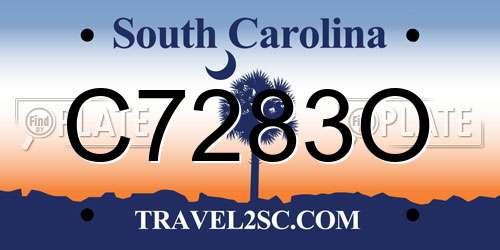 C7283O South Carolina License Plate