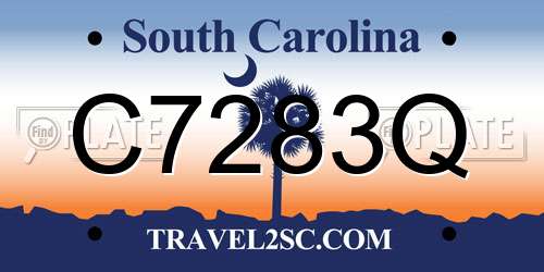 C7283Q South Carolina License Plate