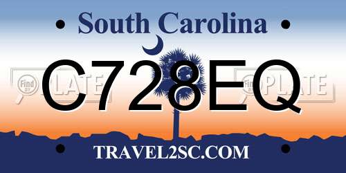 C728EQ South Carolina License Plate