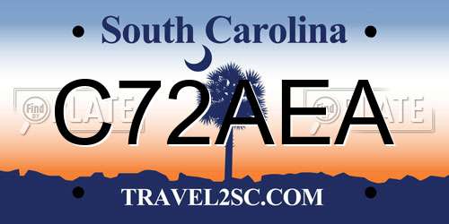 C72AEA South Carolina License Plate