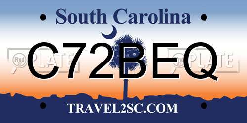 C72BEQ South Carolina License Plate