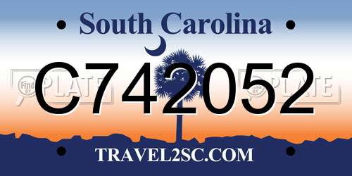 C742052 South Carolina License Plate
