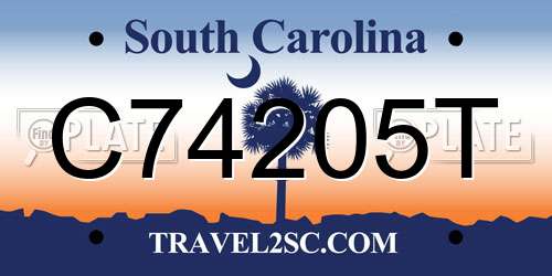 C74205T South Carolina License Plate