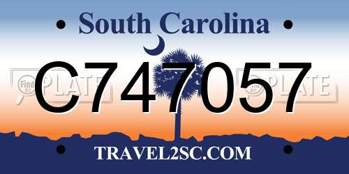 C747057 South Carolina License Plate