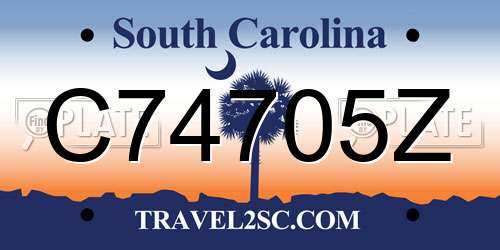 C74705Z South Carolina License Plate