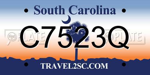 C7523Q South Carolina License Plate
