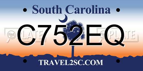 C752EQ South Carolina License Plate