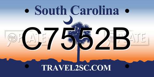 C7552B South Carolina License Plate