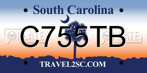C755TB South Carolina License Plate