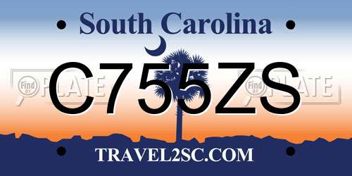 C755ZS South Carolina License Plate