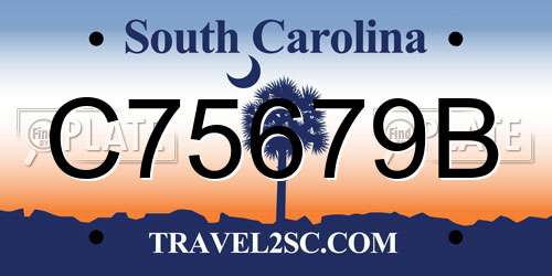 C75679B South Carolina License Plate