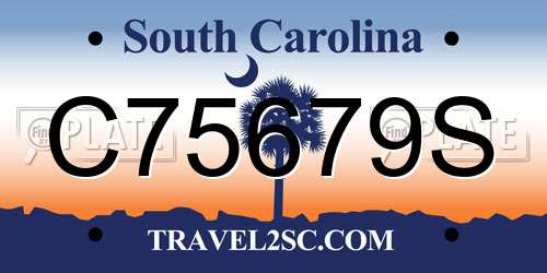 C75679S South Carolina License Plate