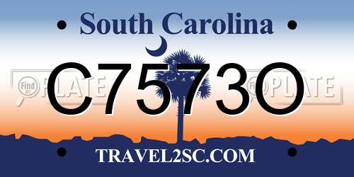 C7573O South Carolina License Plate