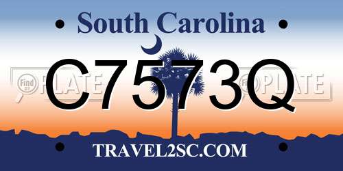 C7573Q South Carolina License Plate