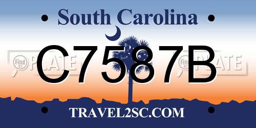 C7587B South Carolina License Plate