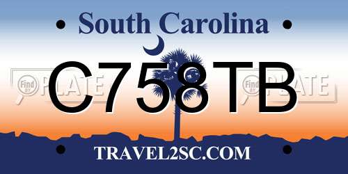 C758TB South Carolina License Plate
