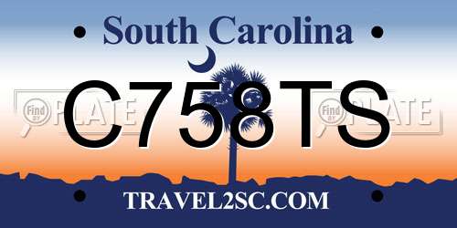 C758TS South Carolina License Plate