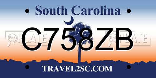 C758ZB South Carolina License Plate