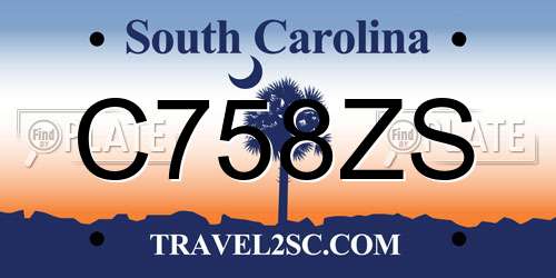 C758ZS South Carolina License Plate