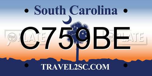C759BE South Carolina License Plate