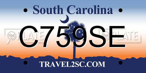 C759SE South Carolina License Plate