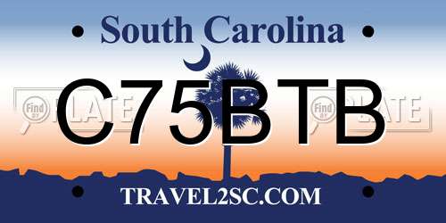 C75BTB South Carolina License Plate