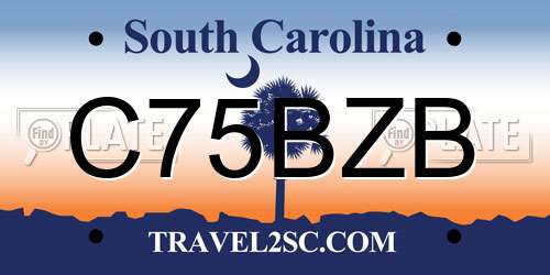 C75BZB South Carolina License Plate