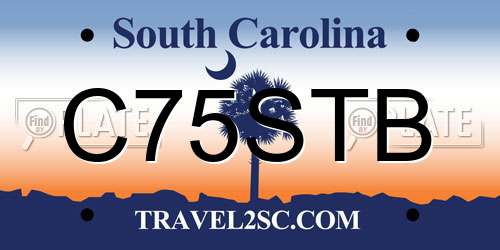 C75STB South Carolina License Plate